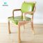 Safe Use Elderly Nursing Care Comfortable Wooden Armrest Chairs With Solid Wood Frame Pu Leather Cushion For Dining