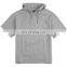 Wholesale Plain Black short sleeve custom made hoodie for men French terry hooded sweatshirt top quality men blank cotton