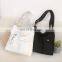 New arrivals Eco-Friendly white big jute waxed leather handle shoulder blank cotton tote canvas bags with custom printed logo