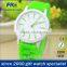 sweet candy color lady geneva silicone watch with alloy case simple shape genewa watch