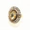 Big gold ring with big oval stone shape finger ring
