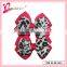 Hot selling leopard pattern printing nice hair ribbon bow hairgrips for thanksgiving day (DW--0021)
