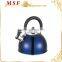 MSF-2840 Heat resistant red painting on kettle 2.5L whistling kettle with induction bottom