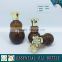 Amber double-gourd shape glass essential oil bottle with screw cap