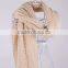 Ivory White Simple Cotton Scarf, Hand Block Crochet Women Scarf , Art Boho Scarf