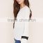 New Fashion Tassel-Trimmed Ladies White Long Sleeve See Through Blouse