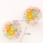 New style Sweet wholesale Fashion earring pink crystal resin flower ball stud earring