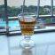 lead free clear engraved thick glass water goblet with stem