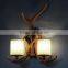 Rural style Resin Antler Deer Horns II w/2 head Wall lamp