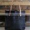 Custom waxed denim leather tote bag with pockets                        
                                                Quality Choice