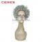 brazilian virgin human hair natural grey mommy wig, fashion kinky curly cosplay wig