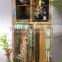 INDIAN RECYCLE WOOD GLASS CABINET WITH IRON LEGS, FOR HOME FURNITURE