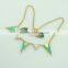 Wholesale gold chin enamel jewelry fashion triangle shape woman necklace set                        
                                                                                Supplier's Choice