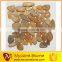 Flat maple color pebble meshed tile