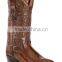 black tan handcrafted leather shafts western Ostrich Leg cowboy boots wholesale