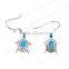 2016 Handsome K5 opal tortoise earrings turtle shaped opal earrings