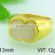 Factory Direct Sale Attractive Design yellow gold-plated stainless steel engagement ring