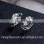 Charming Design Pave Red Zircon Diamond Attractive silver stud earring