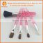 5pcs in plastic box translucent pink FREE samples nylon Hair makeup brush set with OEM design