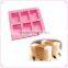 Cake Soap Mold 6-Square Bar Flexible Silicone Mould For Candy Chocolate Resin