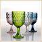 embossed thick colored stem wine glass