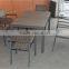 CH-T095,CH-C110 powder coated aluminum garden furniture table chairs, outdoor dining table set