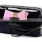 Colorful ladies pu cosmetic bags big canvas comestic pouch with bow and metal logo