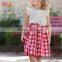 2017 New Baby Girls Kids Designer Clothes Beige Plaid Ruffle Skirt Dress