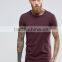 2016 Guangzhou High Quality Custom Short Sleeve O-Neck Plum Mens Cotton Elastane Breathable Tight Body Fit Casual Plain T-Shirt