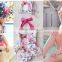 2015 Cute and ruffle girl swimwear bikini suit with hat