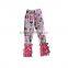 wholesale giggle moon latest design children's pants girls cotton ruffle cropped trousers