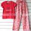 knitted and woven pajamas set with print