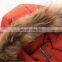 Children teenager winter hoodie down jackets with big real fur collar
