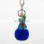 cartoon bear pom pom keychain for lady bag decoration