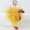 Cute Fluffy Faux Fur 24 hour Pom Pom Bird Shape Keychain for Girls' Gift Hand Bag accessories Car Pendant