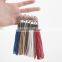 Cheap wholesale Leather tassels keychain with USB wire