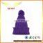 High Quanlity Warm Custom Purple Winter Hats With Ball