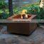 China supplier corten steel metal large square fire pit designs outdoor