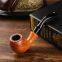 150mm Length wooden resin short tobacco pipe with yelllow solid wood bending head for smoking