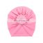 Wholesale hot selling Toddler Baby Unisex Soft Cotton Turban Knot Hat Cap Elastic Stretch Head Wrap