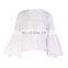 TWOTWINSTYLE Lantern Sleeve Kimono Blouse Tops Women Long Sleeve V Neck Shirt
