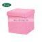 Reatai high quality cube square Linen fabric foldable ottoman storage box for house