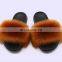 2020 summer new trend faux fur solid color fashion antiskid soft cute cheap women slide slippers