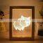 Led Lamp with Photo 3D Wood Frame Photo Lamp Warm Light