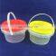 Clear colour Plastic food packaging bucket with printing