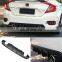 Rear Bumper Diffuser Lip Rear Diffuser Spoiler Lip for Honda Civic 2016-2018 Gloss black