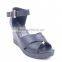 Newly latest ladies cheap fancy wedge slippers shoes and sandals with golden buckle