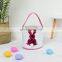 Wholesale 2022 Easter Decoration Gift Toy Bunny Bucket Lovely 100% Canvas Kids Easter Egg Basket With Rabbit Tail And Ears
