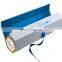 Blue 6-side gift empty box custom labels striped satin ribbon closure paper tube boxes