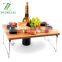 Outdoor Wine Bamboo Picnic Table Folding Portable Bamboo Wine Glasses Bottle Snack and Cheese Holder Tray for Concerts at Park